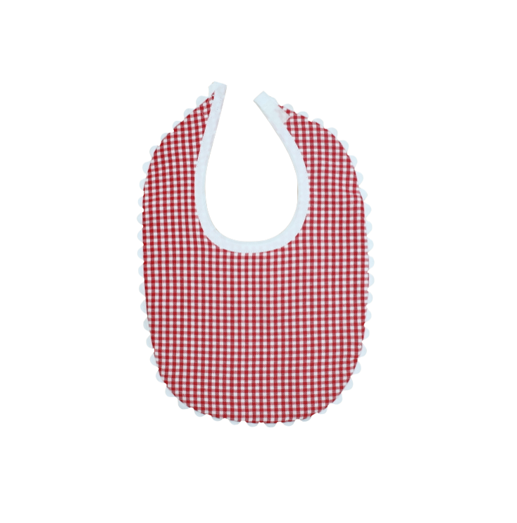 Gingham Bib with RicRac Trim