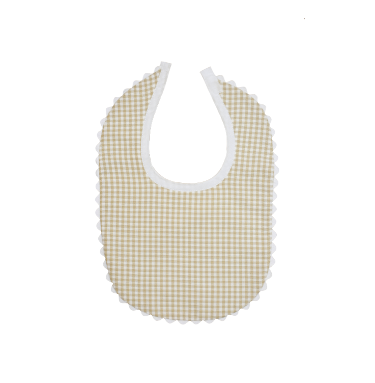 Gingham Bib with RicRac Trim